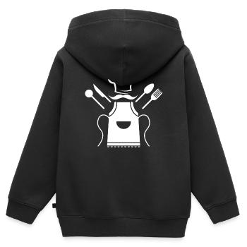 Kochen, kochen, super kochen - Kinder Premium Organic Zip Hoodie - Schwarz - Hinten - AI Model Kid Male (0cm)