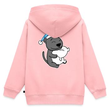 with pillow and sleepy cap - Kids Premium Organic Zip-up Hoodie - rose - Back - AI Model Kid Female (0cm)