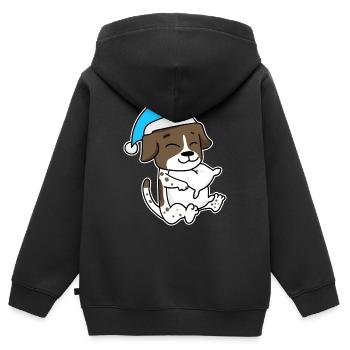 Deutsch Kurzhaar Schlafen Müdigkeit Hund - Kinder Premium Organic Zip Hoodie - Schwarz - Hinten - AI Model Kid Male (0cm)