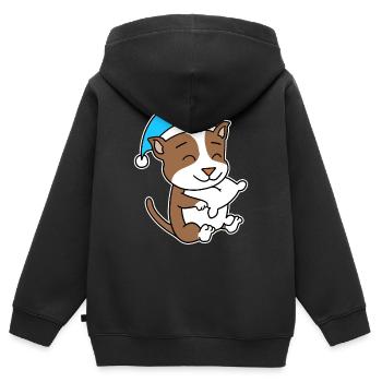 Staffordshire Bullterrier Schlafen Müdigkeit Hund - Kinder Premium Organic Zip Hoodie - Schwarz - Hinten - AI Model Kid Male (0cm)