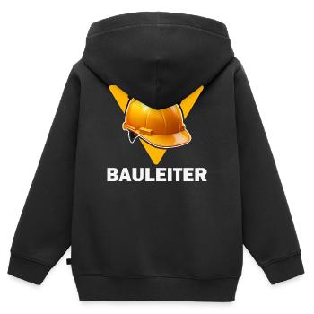 Baustellenleiter Bauhelm - Kinder Premium Organic Zip Hoodie - Schwarz - Hinten - AI Model Kid Male (0cm)
