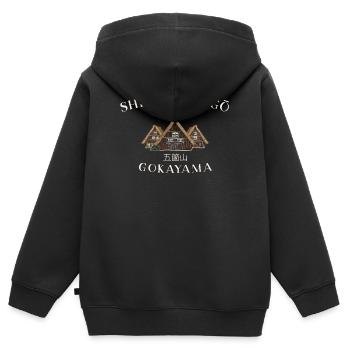 Villages de Shirakawa-gō et Gokayama, Japon Patrimoine mondial - Sweat Premium à capuche zippé enfant bio - noir - Dos - AI Model Kid Male (0cm)
