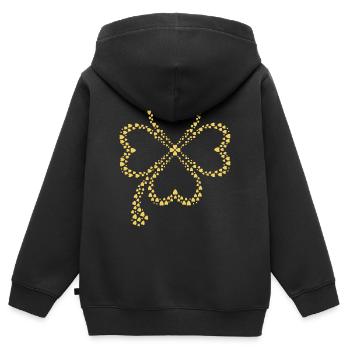 Sparkling clover design - Kids Premium Organic Zip-up Hoodie - black - Back - AI Model Kid Male (0cm)