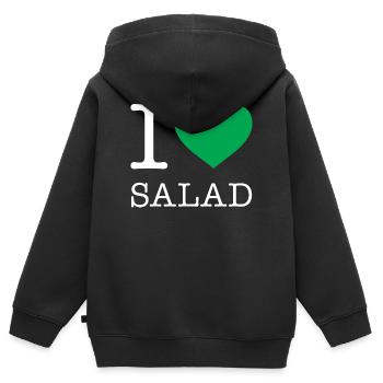 J’ADORE LA SALADE - Sweat Premium à capuche zippé enfant bio - noir - Dos - AI Model Kid Male (0cm)