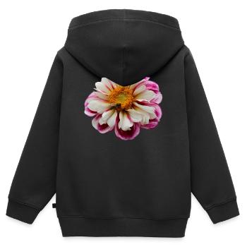 Fleur Rose Rose Fleur Fleurs Rose Rose Fleurs - Sweat Premium à capuche zippé enfant bio - noir - Dos - AI Model Kid Male (0cm)