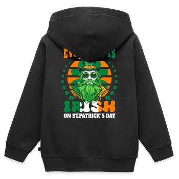 Am St. Patrick's Day ist jeder Irisch - Kinder Premium Organic Zip Hoodie - Schwarz - Hinten - AI Model Kid Male (0cm)