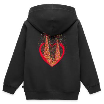 Kölner Dom Konfetti Im Herzen Karneval Herz Köln - Kinder Premium Organic Zip Hoodie - Schwarz - Hinten - AI Model Kid Male (0cm)
