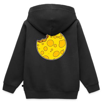 Rond de fromage Circle - Sweat Premium à capuche zippé enfant bio - noir - Dos - AI Model Kid Male (0cm)