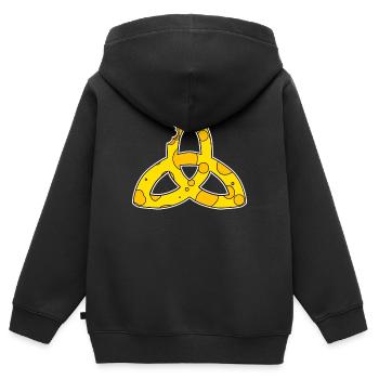 Keltisches Symbol Triqueta Symbol - Kinder Premium Organic Zip Hoodie - Schwarz - Hinten - AI Model Kid Male (0cm)