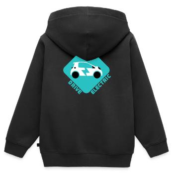 Drive Electric Supercharge - Elektro Auto Fans - Kinder Premium Organic Zip Hoodie - Schwarz - Hinten - AI Model Kid Male (0cm)