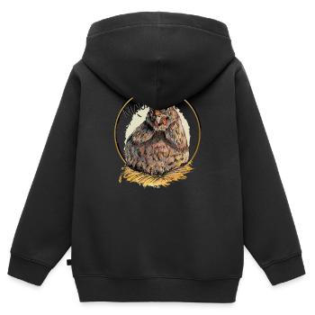 Miaulement du poulet de Pâques - Sweat Premium à capuche zippé enfant bio - noir - Dos - AI Model Kid Male (0cm)