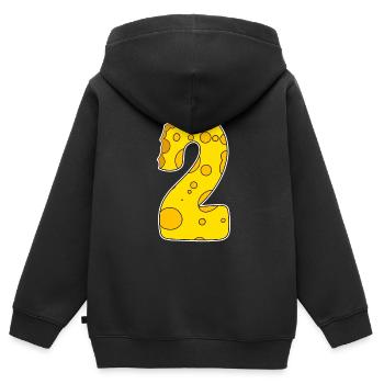 Number 2 - Two - Second - Kids Premium Organic Zip-up Hoodie - black - Back - AI Model Kid Male (0cm)