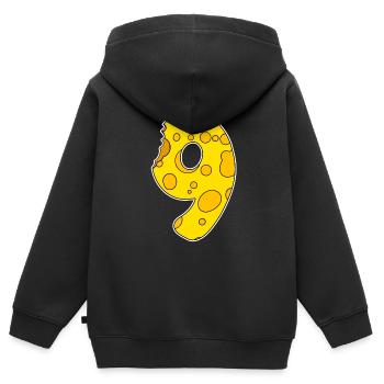 Numéro 9 - Neuf - Sweat Premium à capuche zippé enfant bio - noir - Dos - AI Model Kid Male (0cm)