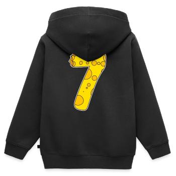 Graphique 7 - Sweat Premium à capuche zippé enfant bio - noir - Dos - AI Model Kid Male (0cm)