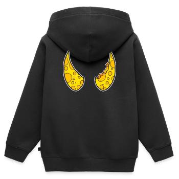 Horn Hörner Käse Teufel - Kinder Premium Organic Zip Hoodie - Schwarz - Hinten - AI Model Kid Male (0cm)