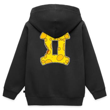 Sternzeichen Zwillinge Symbol - Kinder Premium Organic Zip Hoodie - Schwarz - Hinten - AI Model Kid Male (0cm)