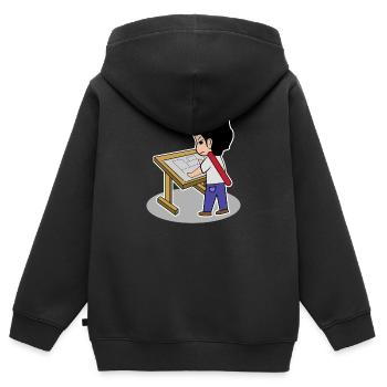 Arbeit Workaholic Architekt Manager Job Karriere - Kinder Premium Organic Zip Hoodie - Schwarz - Hinten - AI Model Kid Male (0cm)