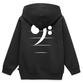 clé de basse basse guitare bassiste musicien icône - Sweat Premium à capuche zippé enfant bio - noir - Dos - AI Model Kid Male (0cm)