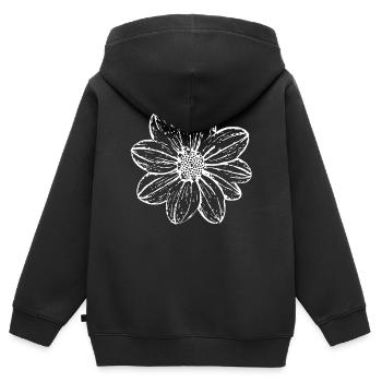 Blume weiß weiße Blume - Kinder Premium Organic Zip Hoodie - Schwarz - Hinten - AI Model Kid Male (0cm)
