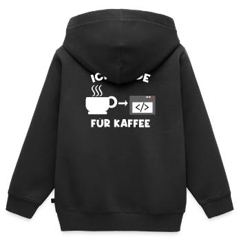 Workaholic Job Coder Karriere Erfolg Statement - Kinder Premium Organic Zip Hoodie - Schwarz - Hinten - AI Model Kid Male (0cm)