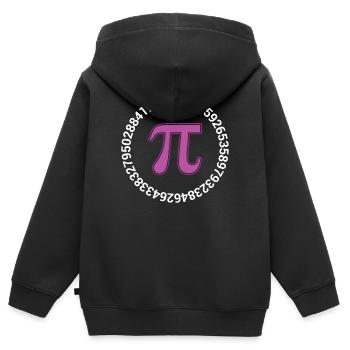 Pi Day - Bonne journée Pi - Sweat Premium à capuche zippé enfant bio - noir - Dos - AI Model Kid Male (0cm)