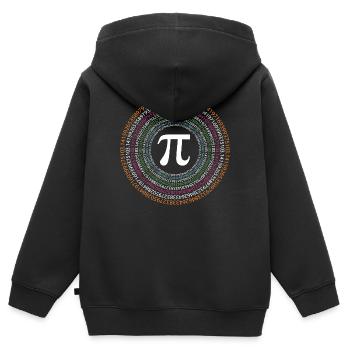Pi Day - Bonne journée Pi - Sweat Premium à capuche zippé enfant bio - noir - Dos - AI Model Kid Male (0cm)