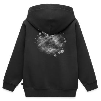 Pixel Cloud Blanc | flash | Pixelliser | dernier cri - Sweat Premium à capuche zippé enfant bio - noir - Dos - AI Model Kid Male (0cm)