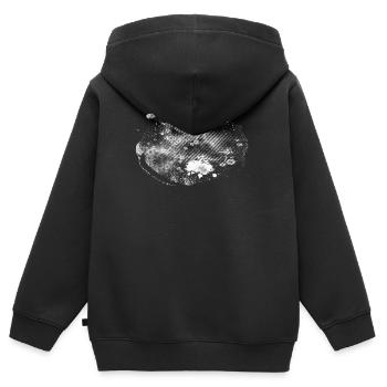 Hintergrund WHITE stormy | raster Background - Kinder Premium Organic Zip Hoodie - Schwarz - Hinten - AI Model Kid Male (0cm)
