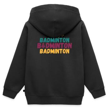 Badminton Badminton Badminton - Kinder Premium Organic Zip Hoodie - Schwarz - Hinten - AI Model Kid Male (0cm)