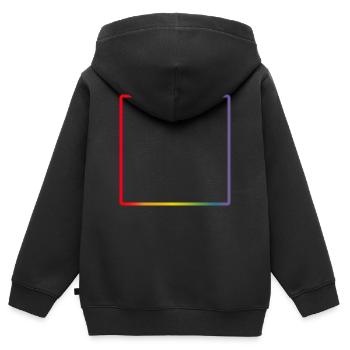 Rainbow Frame LGBT DEMO - Kids Premium Organic Zip-up Hoodie - black - Back - AI Model Kid Male (0cm)