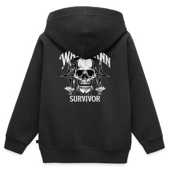 Watzmann - Survivor - Kinder Premium Organic Zip Hoodie - Schwarz - Hinten - AI Model Kid Male (0cm)