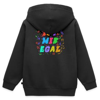 Ist Mir Egal Statement Gleichgültig Haltung - Kinder Premium Organic Zip Hoodie - Schwarz - Hinten - AI Model Kid Male (0cm)