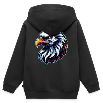 Weißkopfseeadler - Kinder Premium Organic Zip Hoodie - Schwarz - Hinten - AI Model Kid Male (0cm)