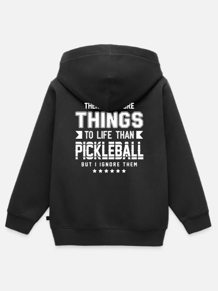 Pickleball - Kinder Premium Organic Zip Hoodie - Schwarz