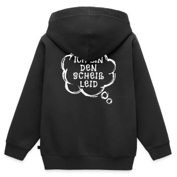 Je ne me soucie pas de l’énoncé d’attitude - Sweat Premium à capuche zippé enfant bio - noir - Dos - AI Model Kid Male (0cm)
