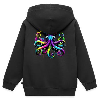 Octopus - Kids Premium Organic Zip-up Hoodie - black - Back - AI Model Kid Male (0cm)