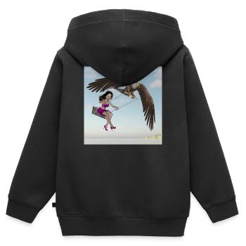 Schwingen am Himmel. - Kinder Premium Organic Zip Hoodie - Schwarz - Hinten - AI Model Kid Male (0cm)
