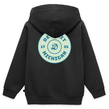Detroit - Kinder Premium Organic Zip Hoodie - Schwarz - Hinten - AI Model Kid Male (0cm)