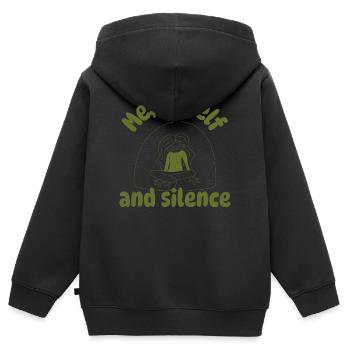 Me, myself and silence - Kinder Premium Organic Zip Hoodie - Schwarz - Hinten - AI Model Kid Male (0cm)