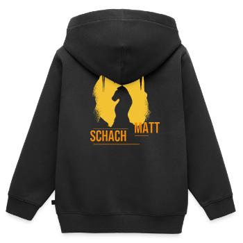 Schachmatt - Kinder Premium Organic Zip Hoodie - Schwarz - Hinten - AI Model Kid Male (0cm)
