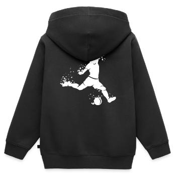 Joueur de football Blast Team icône Fan - Sweat Premium à capuche zippé enfant bio - noir - Dos - AI Model Kid Male (0cm)