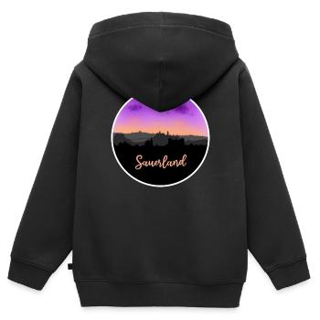 Sauerland Fineline Skyline - Sweat Premium à capuche zippé enfant bio - noir - Dos - AI Model Kid Male (0cm)