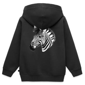 Zebra - Kinder Premium zip hoodie biologisch - zwart - Achter - AI Model Kid Male (0cm)