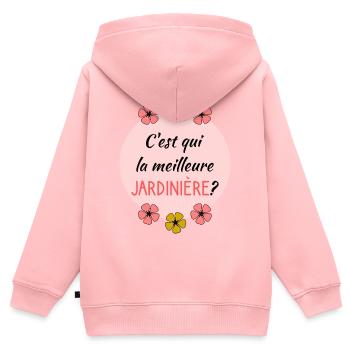 OMA. OMA. FEST - Kinder Premium Organic Zip Hoodie - Rosa - Hinten - AI Model Kid Female (0cm)