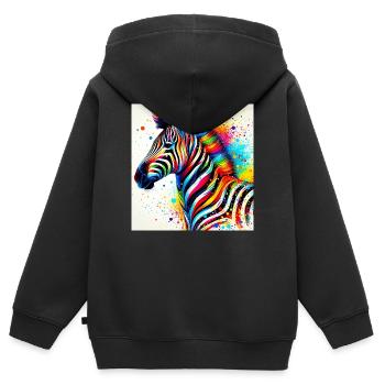 Zebra - Kinder Premium zip hoodie biologisch - zwart - Achter - AI Model Kid Male (0cm)