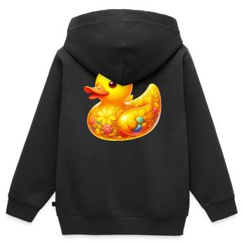 Caneton Canard Canard - Sweat Premium à capuche zippé enfant bio - noir - Dos - AI Model Kid Male (0cm)