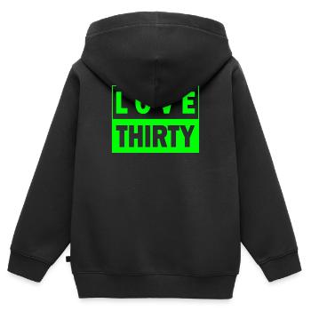 Love thirty Tennis Birthday 30er Geburtstag Design - Kinder Premium Organic Zip Hoodie - Schwarz - Hinten - AI Model Kid Male (0cm)