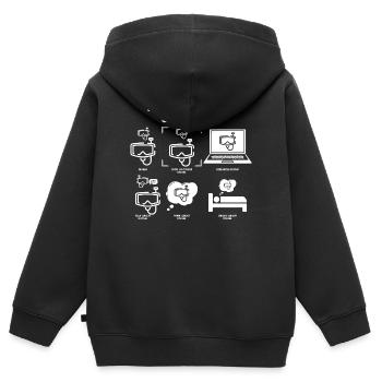 Rêves de plongée : Griffonnages VR de temps libre - Sweat Premium à capuche zippé enfant bio - noir - Dos - AI Model Kid Male (0cm)