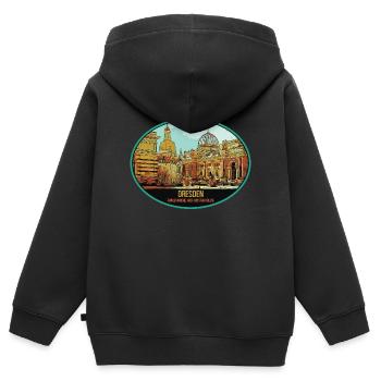 Historisches Dresden: Faszinierender zentraler Charme - Kinder Premium Organic Zip Hoodie - Schwarz - Hinten - AI Model Kid Male (0cm)