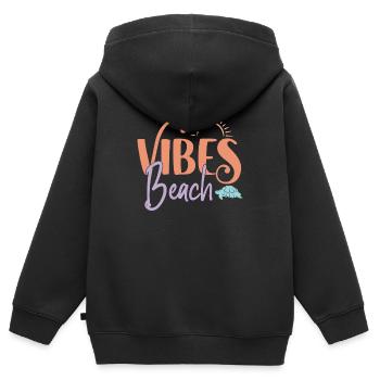 Strand-Vibes - Kinder Premium Organic Zip Hoodie - Schwarz - Hinten - AI Model Kid Male (0cm)